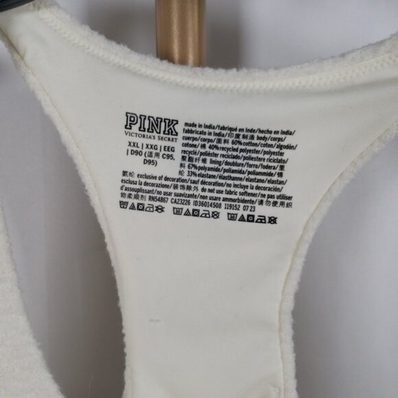 PINK Reverse Cream Fleece Lounge Set Bra + Joggers Z XXL NWT - Picture 14 of 15